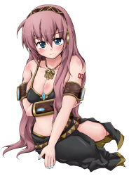 Rule 34 | 1girl, breasts, cleavage, large breasts, long hair, megurine luka, norio minami, pink hair, solo, very long hair, vocaloid