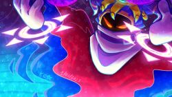 Rule 34 | 1boy, buckle, crown, dated, disembodied hand, highres, horns, kirby&#039;s return to dream land, kirby (series), looking at viewer, magolor, male focus, master crown, nintendo, no humans, rayman limbs, red eyes, signature, solo, star (symbol), themandarineternal