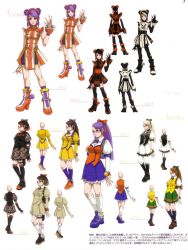Rule 34 | 1girl, alternate color, alternate costume, alternate hair color, artist request, asamiya athena, character sheet, double bun, falcoon, hair bun, hairband, kneehighs, model sheet, pantyhose, red hairband, simple background, snk, socks, standing, the king of fighters, variations, white background