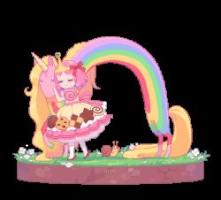 Rule 34 | 1girl, adventure time, animated, animated gif, artist name, blonde hair, bow, cartoon network, checkerboard cookie, cookie, crown, dav-19, dress, closed eyes, food, full body, horns, lady rainicorn, long hair, looking at viewer, lowres, pink hair, pixel art, princess, princess bonnibel bubblegum, rainbow, short hair, single horn, smile, snail, snail (adventure time), star (symbol), transparent background, unicorn, waving, white background, white legwear, aged down
