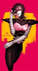 Rule 34 | 1boy, androgynous, android, bad id, bad twitter id, black hair, character name, fabulous, hair over one eye, heart, male focus, mettaton, mettaton ex, mist e10, solo, undertale