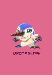 Rule 34 | digimon, digimon (creature), drill, drimogemon, mole (animal), sharp teeth, simple background, solo, teeth