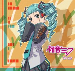 Rule 34 | alternate hairstyle, detached sleeves, drill hair, green eyes, green hair, hatsune miku, makisige, necktie, solo, twintails, vocaloid