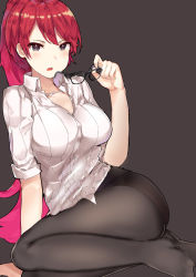 Rule 34 | chuchumi, glasses, highres, leona (soul worker), pantyhose, red hair, shirt, skirt, soulworker, white shirt