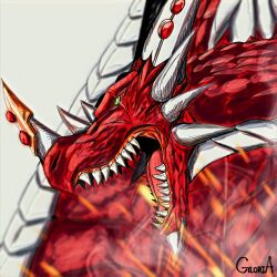 Rule 34 | digimon, digimon (creature), dragon, examon, open mouth, sharp teeth, solo, teeth