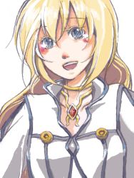 Rule 34 | 00s, 1girl, blonde hair, blue eyes, colette brunel, female focus, long hair, simple background, solo, tales of (series), tales of symphonia, white background