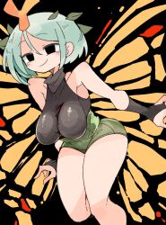 Rule 34 | alternate costume, breasts, butterfly wings, eternity larva, highres, insect wings, large breasts, massakasama, short shorts, shorts, solo, touhou, wings