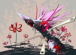 Rule 34 | abstract, flower, fork, knife, monster, no humans, original, spider lily, surreal, uekusa wataru