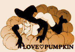 Rule 34 | 1girl, breasts, pumpkin, solo, thighhighs, witch