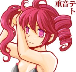 Rule 34 | 1girl, drill hair, kasane teto, pink hair, red hair, solo, utau