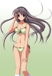 Rule 34 | 00s, 1girl, absurdres, blue eyes, breasts, clannad, hairband, highres, long hair, non-web source, nude, sakagami tomoyo, silver hair, solo, underwear, underwear only, vector trace, very long hair