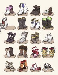 Rule 34 | agnes tachyon (umamusume), amonitto, annotated, asymmetrical footwear, boots, brown background, brown footwear, cross-laced footwear, daiwa scarlet (umamusume), fur-trimmed boots, fur trim, gold ship (umamusume), grass wonder (umamusume), haru urara (umamusume), high heel boots, high heels, highres, king halo (umamusume), kitasan black (umamusume), lace-up boots, maruzensky (umamusume), mayano top gun (umamusume), mejiro mcqueen (umamusume), mismatched footwear, no humans, oguri cap (umamusume), pink footwear, rice shower (umamusume), satono diamond (umamusume), shoes, silence suzuka (umamusume), simple background, smart falcon (umamusume), smoke, special week (umamusume), symboli rudolf (umamusume), toeless footwear, tokai teio (umamusume), twin turbo (umamusume), umamusume, vodka (umamusume), white footwear