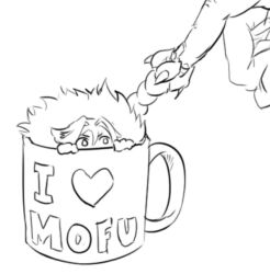 Rule 34 | animal ears, animal hands, chibi, coffee cup, coffee mug, creature, cup, disposable cup, fluffy, less, lion ears, lion paw, manticore (monster girl encyclopedia), mofucore, monster girl, monster girl encyclopedia, mug, original, peeking, prehensile tail, tail, tail pussy, tailjob