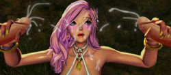 Rule 34 | 1girl, 3d, blade &amp; soul, blush, bound, breasts, cum, double handjob, ejaculation, facial tattoo, green hair, group sex, hair ornament, handjob, highres, jin (blade &amp; soul), large breasts, long hair, nail polish, original, penis, pink hair, sex, shiny skin, simple background, slave, smile, solo, tattoo, uncensored