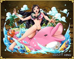 Rule 34 | 1girl, baby 5, barefoot, bikini, feet, official art, one piece, solo, swimsuit, toes
