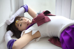 Rule 34 | bishoujo senshi sailor moon, cosplay, elbow gloves, fang, gloves, kumi, pantyhose, photo (medium), sailor saturn, tomoe hotaru