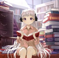 Rule 34 | book, fate/extra, fate/grand order, fate (series), nursery rhyme (fate), pink eyes, white hair
