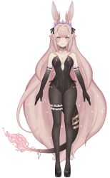 Rule 34 | 1girl, absurdres, animal ear fluff, animal ears, black footwear, black gloves, black leotard, black pantyhose, black ribbon, breasts, bridal garter, choker, cleavage, commentary, dragon horns, dragon tail, earrings, eikop, elbow gloves, english commentary, eventira (vtuber), flame-tipped tail, full body, gloves, hair ribbon, highres, horns, indie virtual youtuber, jewelry, leotard, long hair, medium breasts, pantyhose, pink eyes, pink gemstone, pink hair, playboy bunny, pointy ears, pom pom (clothes), rabbit ears, ribbon, solo, star (symbol), star print, strapless, strapless leotard, tail, tail ornament, transparent background, virtual youtuber