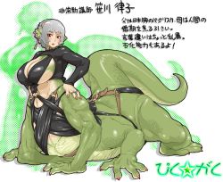 Rule 34 | 00s, 1girl, bad id, bad pixiv id, basilisk, belt, breasts, centauroid, curvy, earrings, extra arms, facial mark, huge breasts, jewelry, large breasts, lizard, monster girl, nezunezu, red eyes, silver hair, solo, tail, taur, translated