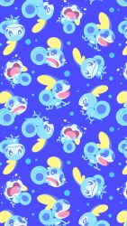 Rule 34 | blue background, commentary, creature, creatures (company), crying, english commentary, game freak, gen 8 pokemon, highres, nintendo, no humans, pokemon, pokemon (creature), simple background, sobble, versiris, wallpaper