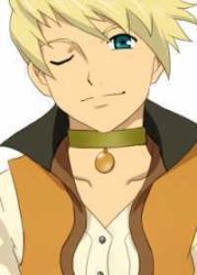 Rule 34 | 00s, 1boy, blonde hair, green eyes, guy cecil, jewelry, jpeg artifacts, lowres, male focus, necklace, one eye closed, smile, solo, tales of (series), tales of the abyss, wink