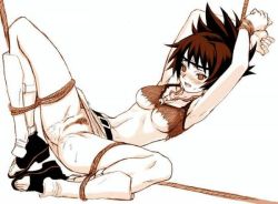 Rule 34 | 1girl, armpits, artist request, bdsm, belt, blush, bondage, bound, breasts, censored, crop top, female pubic hair, fishnets, forehead protector, full body, headband, headdress, jewelry, konohagakure symbol, miniskirt, mitarashi anko, monochrome, mosaic censoring, naruto, naruto (series), necklace, nipples, nude, open mouth, ponytail, pubic hair, pussy, ribs, rope, shirt, shoes, short hair, short ponytail, simple background, skirt, solo, spread legs, sweatdrop, toeless footwear, toes, torn clothes, underboob, wet, white background, wide ponytail
