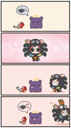 Rule 34 | 1girl, 2others, 4koma, absurdres, animal ears, black hair, blue bow, blush stickers, bow, bug, chibi, comic, commentary, eighth note, english commentary, fang, hakos baelz, halloween baelz, halo, happy, heart, heart halo, highres, hololive, hololive english, mouse (animal), mouse ears, mouse tail, mousetrap, mpien, mr. squeaks (hakos baelz), multicolored hair, multiple others, musical note, octopus, open mouth, red hair, sad, silent comic, speech bubble, spider, streaked hair, sweatdrop, tail, takodachi (ninomae ina&#039;nis), tearing up, tears, trick-or-treating, twintails, virtual youtuber, white hair, x