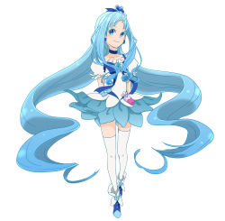 Rule 34 | 10s, 1girl, bad id, bad pixiv id, blue dress, blue eyes, blue hair, blue skirt, boots, brooch, cacao (99chocolove99), choker, cure marine, dress, earrings, full body, hair ornament, hair ribbon, happy, heart, heart brooch, heartcatch precure!, highres, jewelry, kurumi erika, long hair, looking at viewer, magical girl, matching hair/eyes, precure, puffy sleeves, ribbon, simple background, skirt, smile, solo, standing, thighhighs, very long hair, white background, white thighhighs