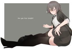 Rule 34 | 1girl, absurdres, ass, black jacket, black nails, black shorts, black thighhighs, blush, border, breasts, brown hair, collared shirt, commentary request, english text, fingernails, full body, girls&#039; frontline, girls&#039; frontline 2: exilium, green background, hair between eyes, heart, high heels, highres, jacket, kneepits, looking at viewer, medium hair, nail polish, necktie, one eye closed, re1kirisaki342, scar, scar across eye, shirt, short sleeves, shorts, small breasts, smile, solo, striped necktie, thighhighs, ump45 (girls&#039; frontline), white border, white shirt, yellow eyes
