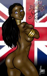 Rule 34 | 1girl, england, english flag, highres, mach breakers, namco, nude, numan athletics, sophia rayleigh, united kingdom