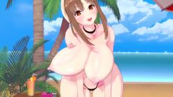 Rule 34 | 1girl, 3d, alternate breast size, animated, artist request, ass, ass focus, atelier (series), beach, bikini, blue sky, bouncing breasts, breasts, breasts out, close-up, cloud, cloudy sky, flower print, hand on leg, happy, koikatsu (medium), koikatu, navel, nipples, ocean, open mouth, reisalin stout, sand, sky, solo, swimsuit, thong, thong bikini, video, water