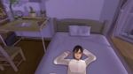 Rule 34 | 3d, animated, bed, bedroom, disembodied hand, unworn eyewear, glasses, legs up, on back, on bed, pajamas, pillow, pov, tagme, throwing, video, vr kanojo, video, what