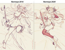Rule 34 | 1girl, 2016, 2020, ankle ribbon, artist progress, barefoot, bbc-chan, before and after, bra, breasts, character name, commentary, comparison, dakimakura (medium), draph, english commentary, english text, female focus, finger in own mouth, full body, granblue fantasy, hair over one eye, highres, horns, large breasts, leg ribbon, long hair, low tied hair, lying, monochrome, multiple views, narmaya (granblue fantasy), navel, nipple slip, nipples, on back, ootachi, panties, panty pull, pointy ears, pussy, pussy peek, redrawn, revision, ribbon, side-tie panties, single sleeve, single thighhigh, sketch, thighhighs, toes, unaligned breasts, uncensored, underwear, underwear only