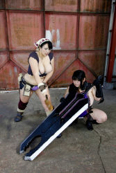 Rule 34 | 2girls, black hair, breasts, cattleya (queen&#039;s blade), cattleya (queen&#039;s blade) (cosplay), chouzuki maryou, cosplay, fat, flower, glasses, gloves, green eyes, hammer, hip focus, huge breasts, huge weapon, large breasts, luu (cosplayer), multiple girls, photo (medium), plump, queen&#039;s blade, sword, thick thighs, thighs, weapon, wide hips