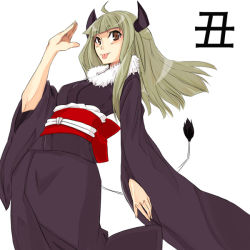 Rule 34 | 1girl, angry, furious, horns, japanese clothes, kimono, rage (rojiura), solo, tongue