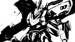 Rule 34 | armored core, armored core: for answer, from software, gun, mecha, monochrome, rifle, robot, wasabikarasi, weapon, white glint