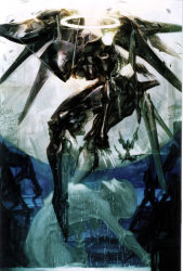 Rule 34 | 00s, 1girl, absurdres, arched back, breasts, halo, highres, mecha, nephthys, nephtis, official art, robot, shinkawa youji, viola guines, zone of the enders