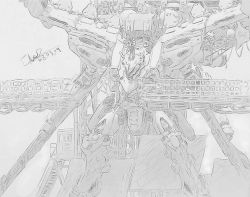 Rule 34 | armored core, armored core: for answer, drawing, from software, gun, mecha, monochrome, rifle, robot, vanguard overboost, weapon, white glint