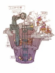 Rule 34 | building, concept art, dragon: marked for death, elevator, inti creates, machinery, mountain, official art, tagme