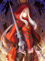 Rule 34 | 10s, 1girl, achyue, argenta, boots, dragon nest, dual wielding, highres, holding, hood, long hair, looking at viewer, solo, sword, thigh boots, thighhighs, thighs, very long hair, weapon, white hair