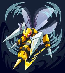 Rule 34 | 10s, antennae, bad id, bad pixiv id, beedrill, bug, creatures (company), extra arms, flapping, game freak, gen 1 pokemon, highres, insect wings, mega beedrill, mega pokemon, multiple wings, nintendo, no humans, pokemon, pokemon (creature), pokemon oras, red eyes, solo, stinger, wings, yuta agc, yuuta agc