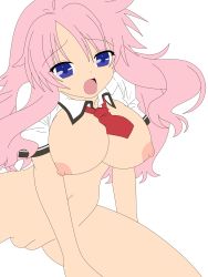 Rule 34 | 1girl, absurdres, artist request, ass, baka to test to shoukanjuu, blue eyes, breasts, cleavage, female focus, fumizuki academy school uniform, groin, hair ornament, hairclip, highres, himeji mizuki, hip focus, large breasts, legs, long hair, looking at viewer, navel, nipples, nude, nude filter, open mouth, pink hair, pussy, school uniform, solo, standing, thighs, third-party edit, tongue, transparent background, uncensored, vector trace