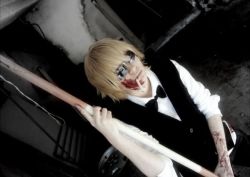 Rule 34 | blonde hair, blood, cigarette, cosplay, durarara!!, glasses, heiwajima shizuo, heiwajima shizuo (cosplay), photo (medium), reflection, sunglasses, vest