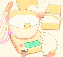 Rule 34 | beanie, bear, bird, butter, chai (drawingchisanne), egg, food, hat, mixing bowl, no humans, original, penguin, scarf, whisk
