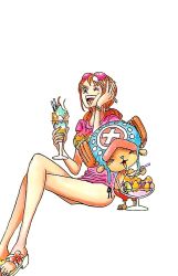Rule 34 | 1girl, breasts, nami (one piece), one piece, reindeer, smile, tail, tony tony chopper