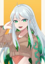 Rule 34 | 1girl, absurdres, blue hair, colored inner hair, crystal hair, fate/grand order, fate (series), green eyes, green hair, highres, kukulkan (fate), kukulkan (first ascension) (fate), long hair, looking at viewer, multicolored hair, ru999, solo, upper body
