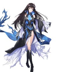 Rule 34 | 1girl, alternate costume, black dress, boots, breasts, dress, fire emblem, fire emblem: the blazing blade, fire emblem heroes, full body, gloves, gradient clothes, grey eyes, hair ornament, highres, hirooka masaki, karla (fire emblem), knee boots, long hair, long sleeves, medium breasts, neon trim, nintendo, non-web source, official art, solo, thighs, transparent background, wide sleeves
