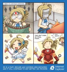 Rule 34 | 1boy, 1girl, :&gt;, :&lt;, ^^^, ahoge, aizawa inori, angel wings, avengers (series), bespectacled, blue eyes, brown hair, card, cardcaptor sakura, chibi, comic, commentary, cosplay, diagram, dress, drill hair, elbow gloves, english text, fuuin no tsue, glasses, gloves, hair ornament, headband, internet explorer, iron man, iron man (cosplay), kunai, magical girl, marvel, official art, one eye closed, opaque glasses, os-tan, personification, scroll, side ponytail, skirt, staff, weapon, welding, welding mask, wings, | |
