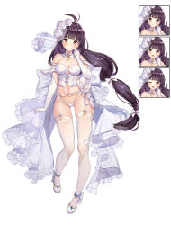 Rule 34 | 1girl, absurdres, ahoge, bare shoulders, black hair, blunt bangs, bow, bow legwear, breasts, bride, closed mouth, curled fingers, detached collar, detached sleeves, dress, elbow gloves, flower, frilled dress, frills, garter belt, garter straps, gloves, gluteal fold, hair flower, hair ornament, hand up, heart o-ring, high heels, highres, lingerie, long hair, lower teeth only, maorzshu, multicolored hair, navel, one eye closed, open mouth, original, panties, pantyhose, purple hair, red eyes, rose, simple background, smile, solo, split mouth, standing, tachi-e, teeth, thighhighs, thighs, two-tone hair, underwear, upper teeth only, veil, wavy mouth, wedding dress, white background, white bow, white dress, white flower, white gloves, white panties, white rose, white thighhighs