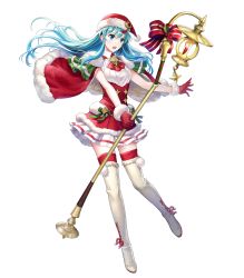 Rule 34 | 1girl, alternate costume, asatani tomoyo, eirika (fire emblem), eirika (winter) (fire emblem), fire emblem, fire emblem: the sacred stones, fire emblem heroes, full body, hat, highres, long hair, nintendo, official art, pom pom (clothes), red thighhighs, santa hat, solo, thighhighs, transparent background